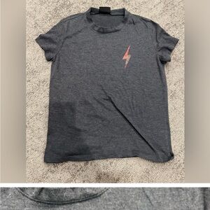 Gray T-Shirt with Lightning Bolt Design